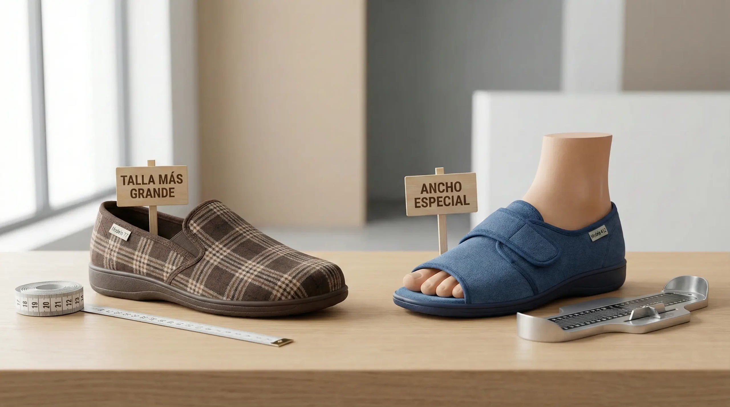 Comparativa entre usar una talla más grande y elegir zapatos ancho especial con velcro para pies delicados - Calzados Matu